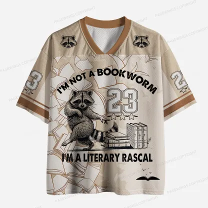 Pagewings I'm Not A Bookworm I'm A Literary Rascal Unisex Mesh Jersey