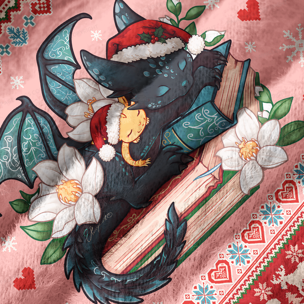 Pagewings Book Dragon Crow Off Shoulder Ugly Knit Sweater