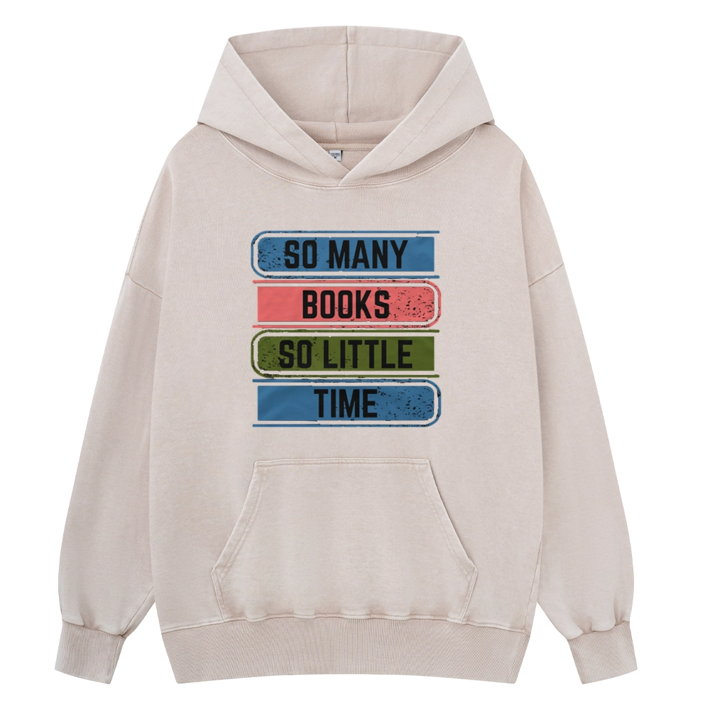 Pagewings So Many Books So Little Time Unisex Washed Hoodie