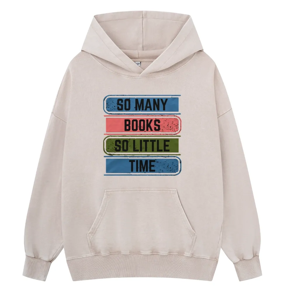 Pagewings So Many Books So Little Time Unisex Washed Hoodie