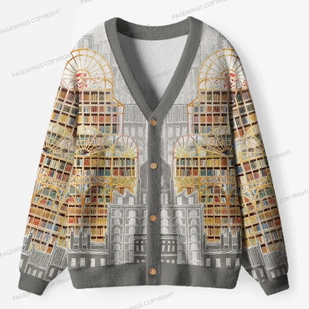 Pagewings Library Unisex Ugly Cardigan Sweaters