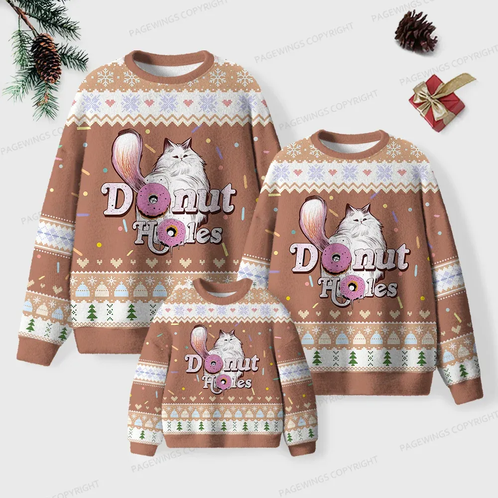 Pagewings Donut Holes Unisex Ugly Knit Sweatshirt