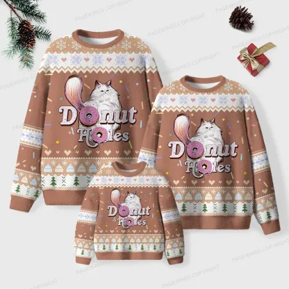 Pagewings Donut Holes Unisex Ugly Knit Sweatshirt