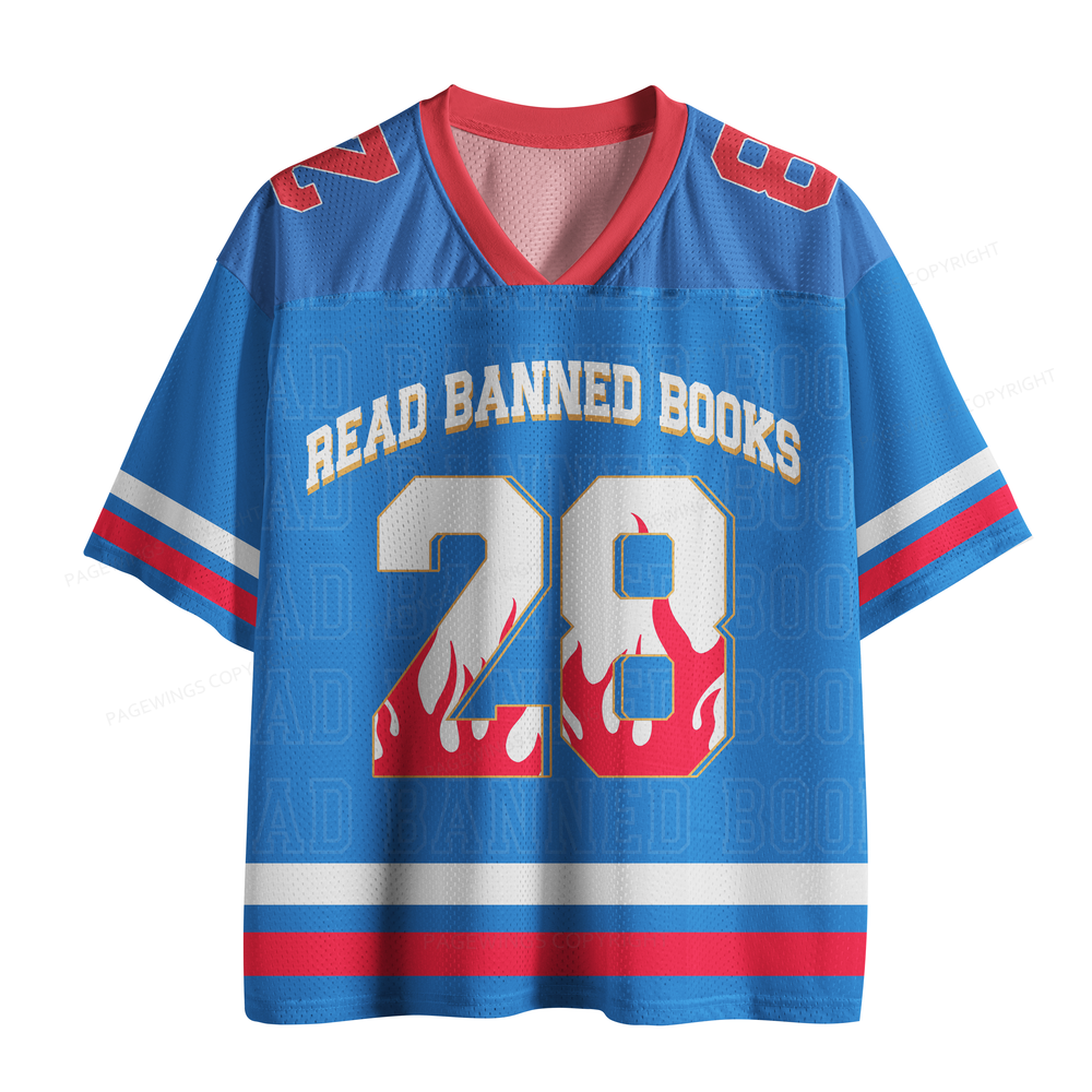 Pagewings Read Banned Books Unisex Mesh Jersey