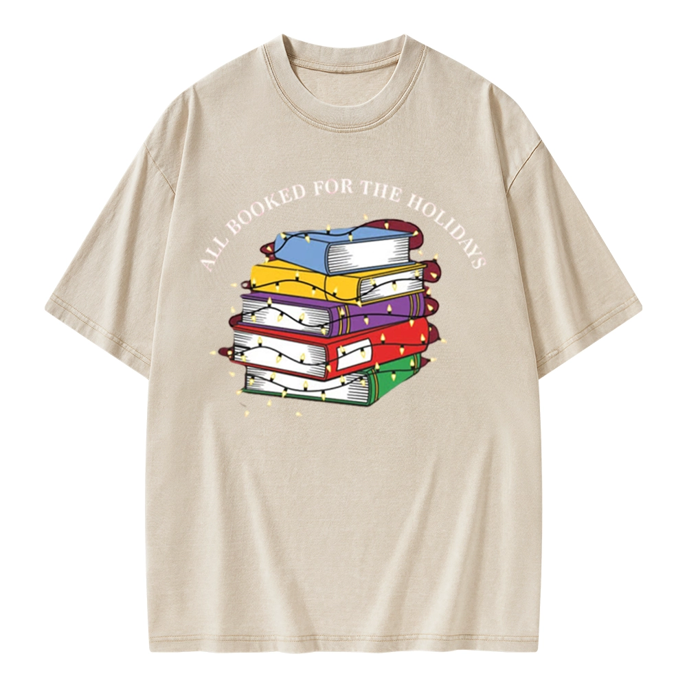 Pagewings All Booked For the Holidays Unisex Washed T-shirt