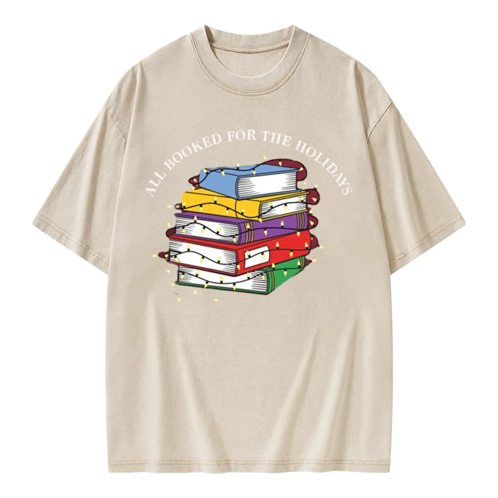 Pagewings All Booked For the Holidays Unisex Washed T-shirt