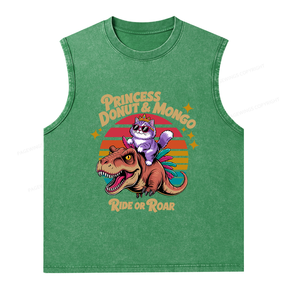 Pagewings Princess Donut & Mongo Washed Tank Top