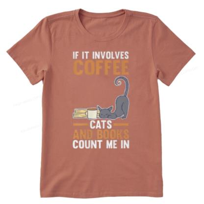 Pagewings Cats Reading Books Coffee T Shirts Unisex Classic T-shirt
