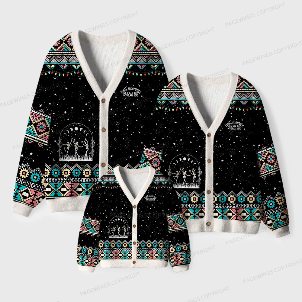 Pagewings Hell Is Empty And All The Devils Are Here Unisex Ugly Cardigan Sweaters