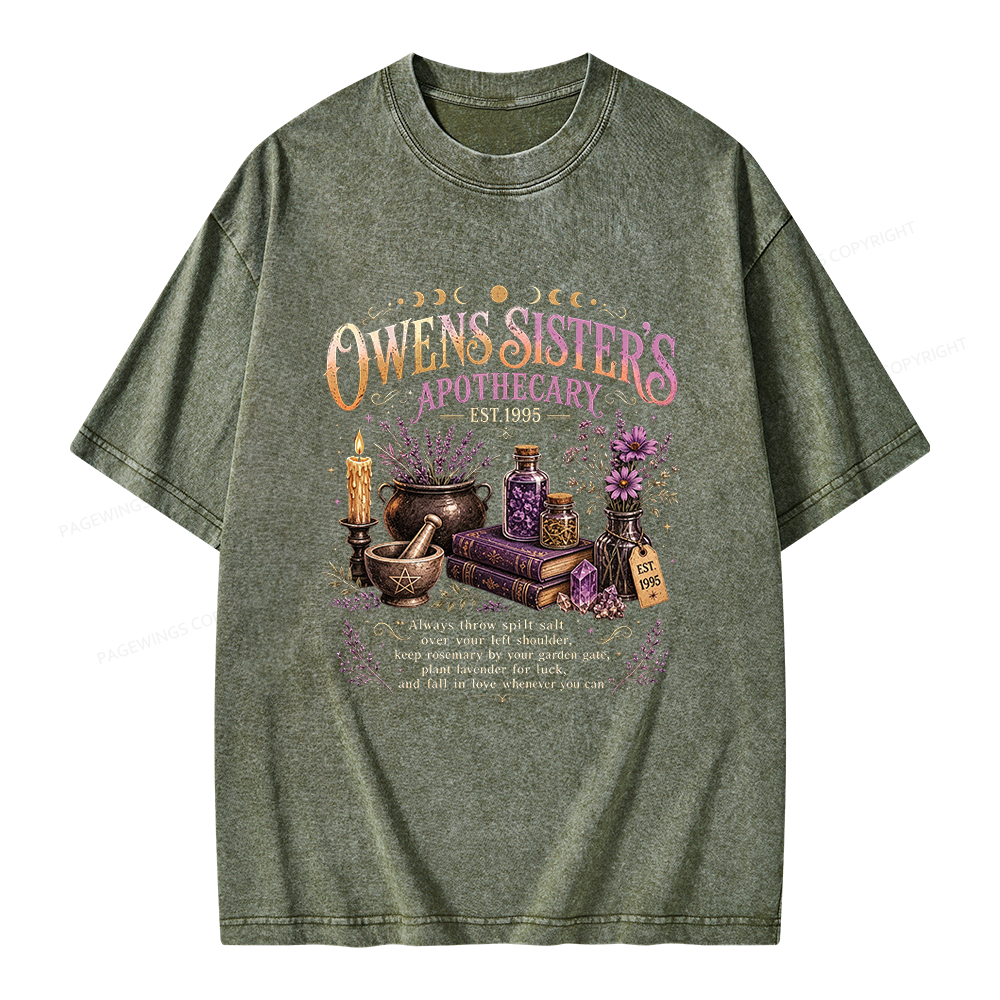 Pagewings Mystical Witchy Unisex Washed T-shirt