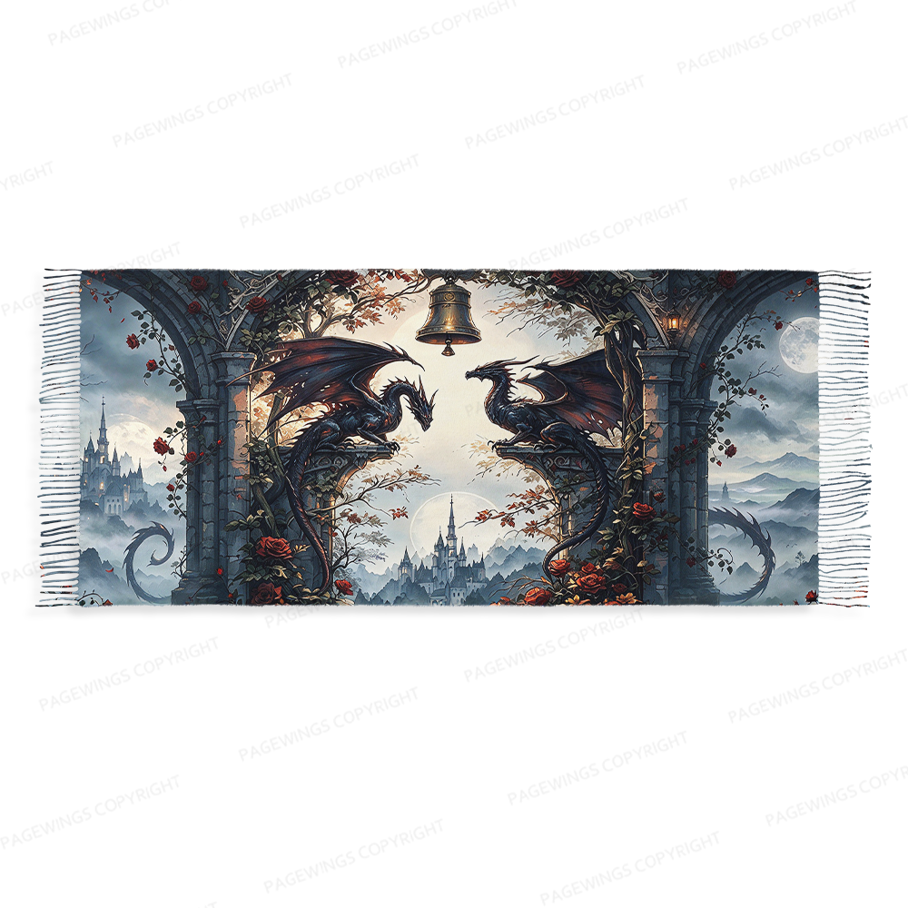 Pagewings Fantasy Bookish Long Fringe Scarf 