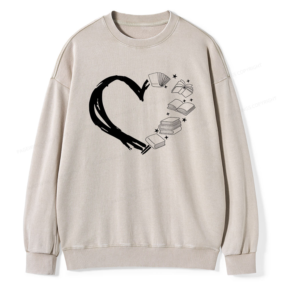 Pagewing Love of Books Unisex Washed Sweatshirt