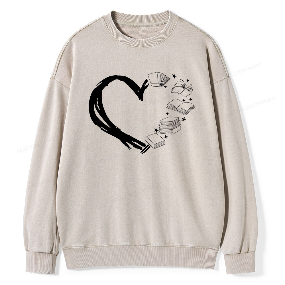 Pagewing Love of Books Unisex Washed Sweatshirt