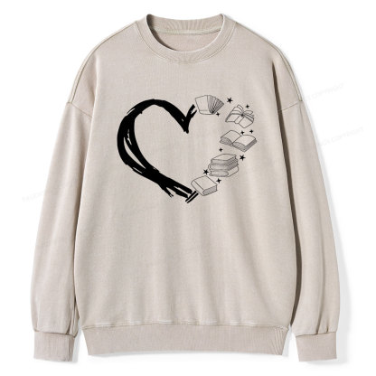 Pagewing Love of Books Unisex Washed Sweatshirt