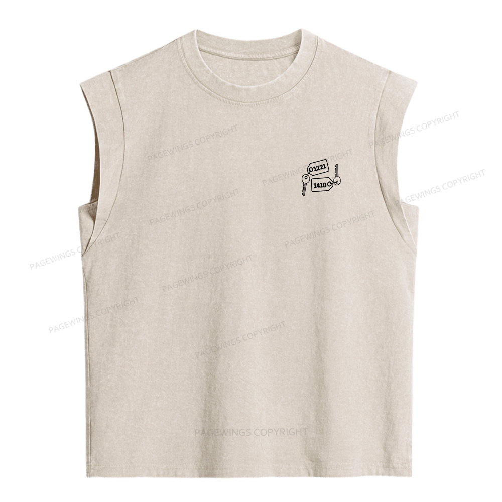 Pagewings Room Numbers Women's Washed Tank Top