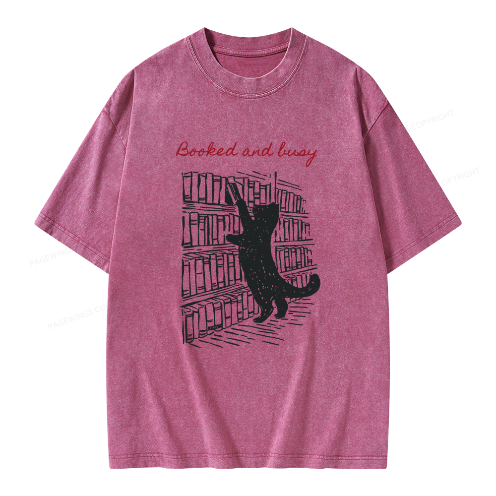 Pagewings Booked and Busy Unisex Washed T-shirt