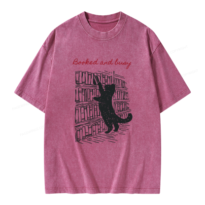 Pagewings Booked and Busy Unisex Washed T-shirt