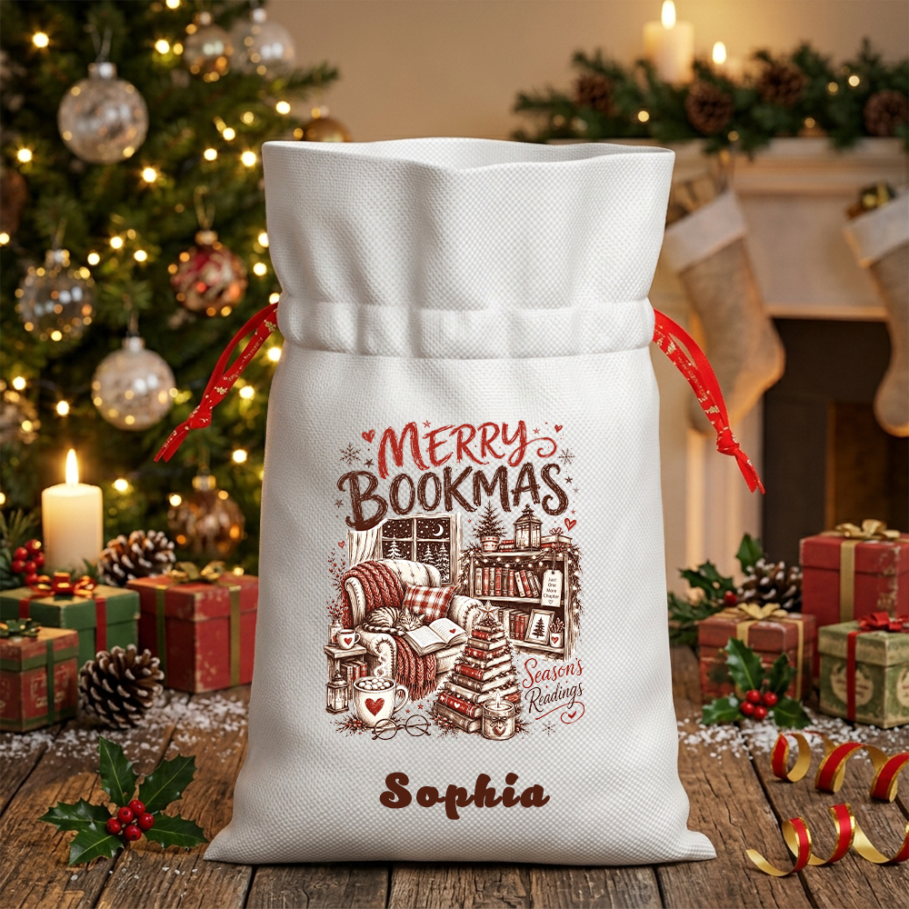 Pagewings Personalized Merry Bookmas Christmas Santa Sack