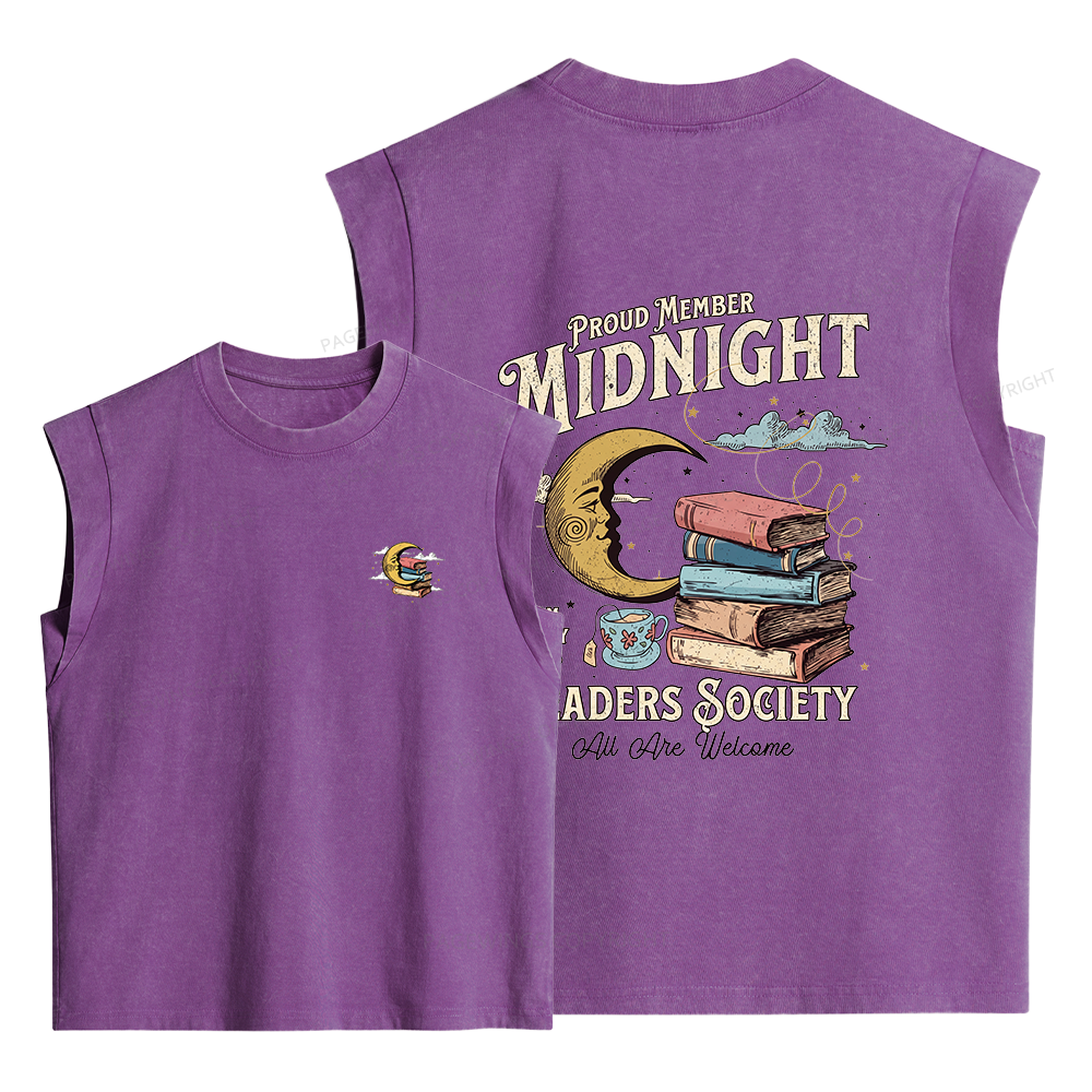 Pagewings Midnight Readers Society Women's Washed Tank Top