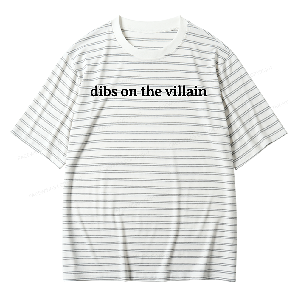 Pagewings Dibs On The Villain Unisex Striped T-Shirt