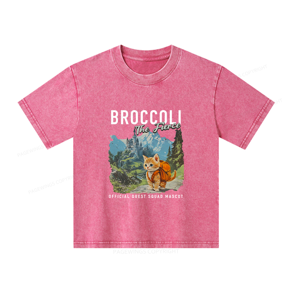 Pagewings Broccoli the Fierce Unisex Kids Washed T-shirt