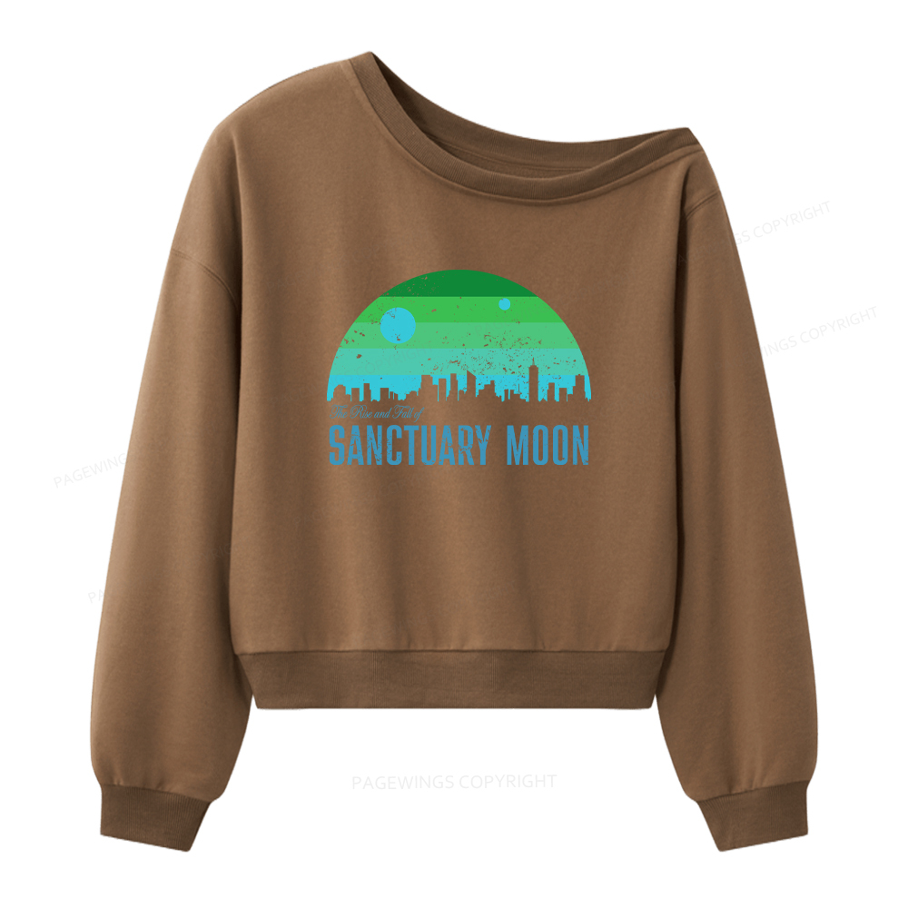Pagewings The Rise and Fall of Sanctuary Moon Women Off Shoulder Sweatshirt