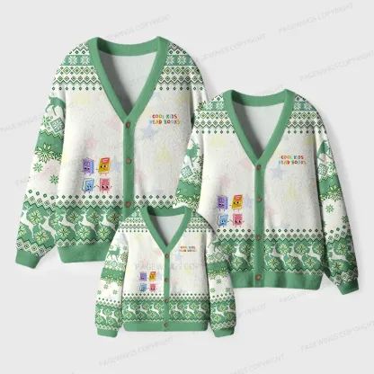 Pagewings Cool Kids Read Books Unisex Ugly Cardigan Sweaters