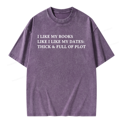Pagewings I Like My Books Unisex Washed T-shirt
