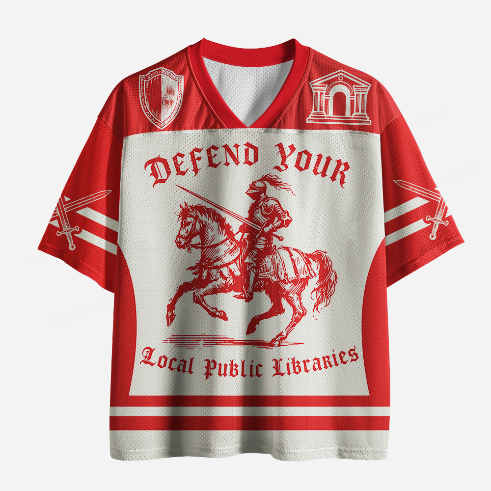 Pagewings Support Your Public Library Unisex Mesh Jersey