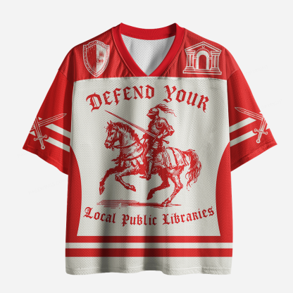 Pagewings Support Your Public Library Unisex Mesh Jersey