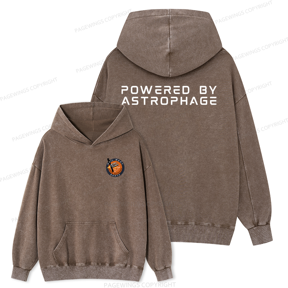 Pagewings Powered By Astrophage Unisex Washed Hoodie