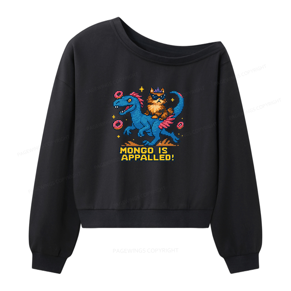 Pagewings Mongo Is Appalled Women Off  Shoulder Sweatshirt
