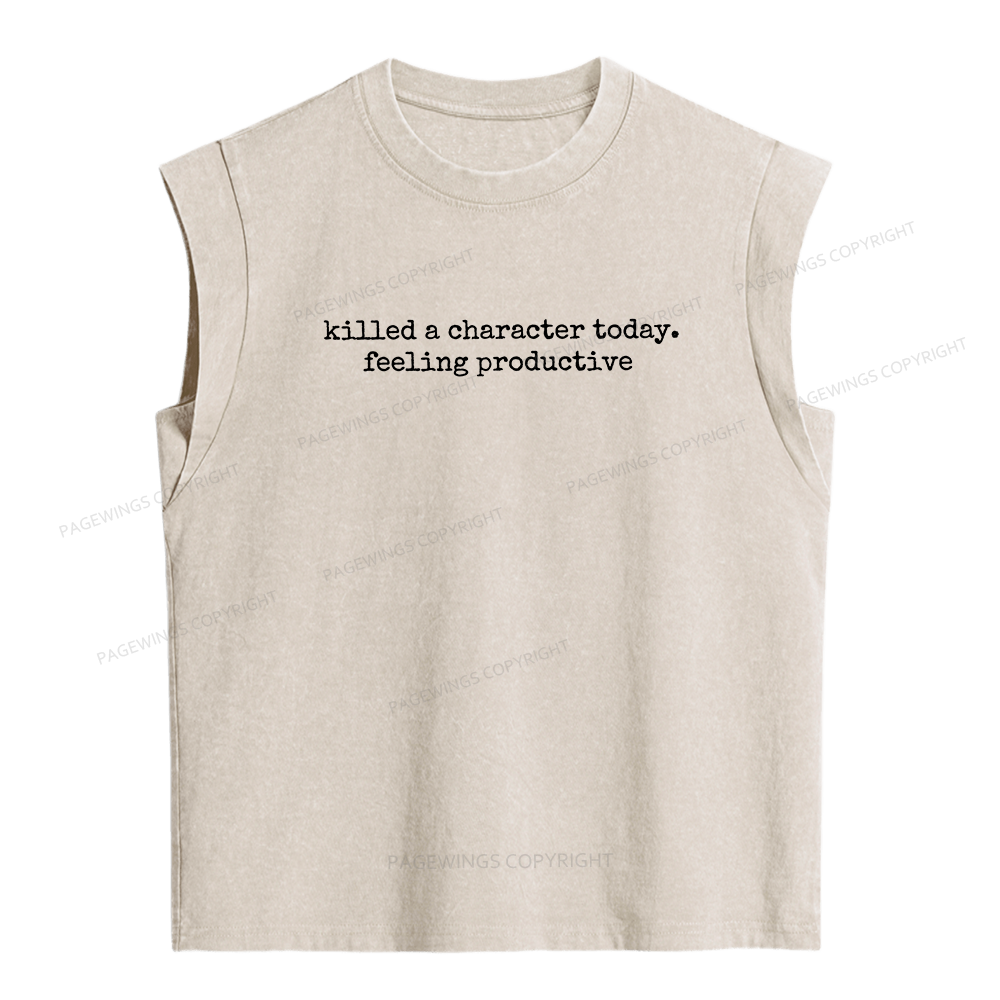 Pagewings Killed A Character Today Women's Washed Tank Top