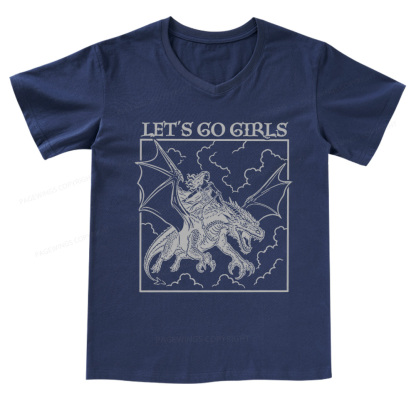 Pagewing Let's Go Girls V-neck T-shirt