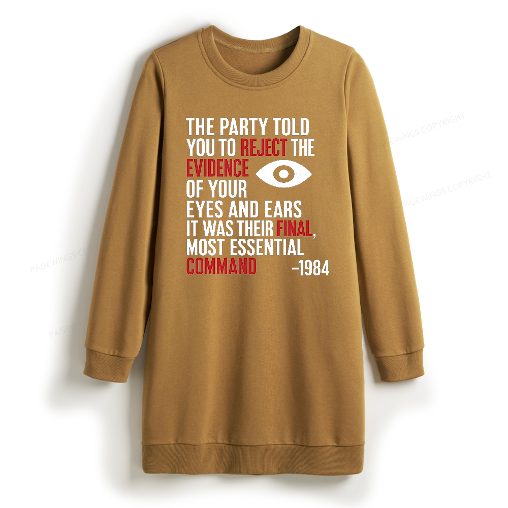 Pagewings Dystopia Quote Sweatshirt Dress