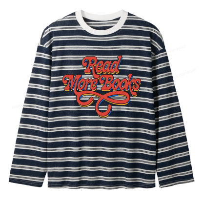 Pagewings Read More Books Unisex Striped Long Sleeve T-Shirt