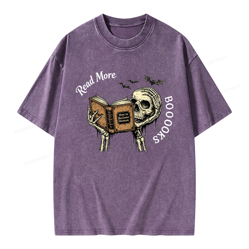 Pagewings Read More Books Unisex Washed T-shirt