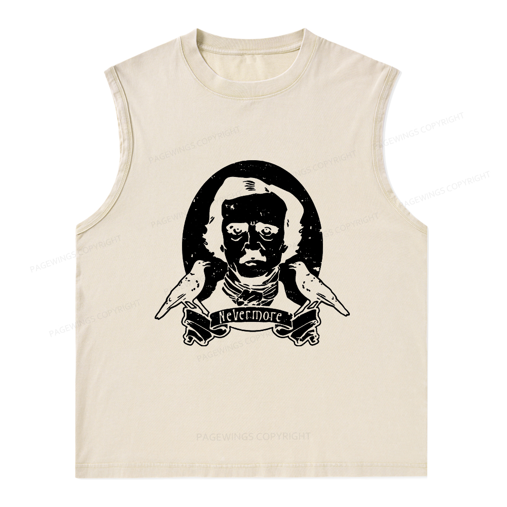 Pagewings Literary Vintage Stephen Allen King HP Lovecraft Book Unisex Washed Tank Top