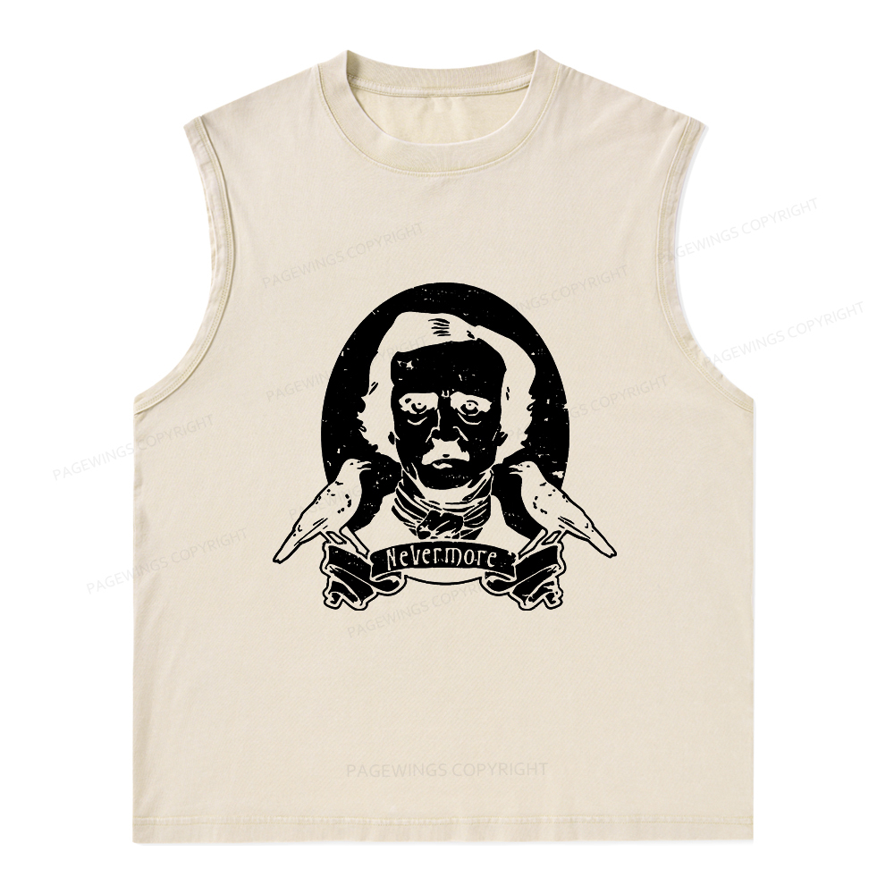 Pagewings Literary Vintage Stephen Allen King HP Lovecraft Book Unisex Washed Tank Top