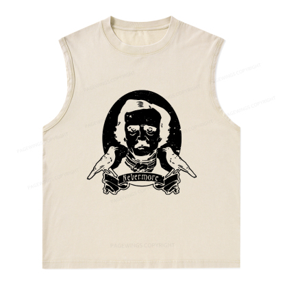 Pagewings Literary Vintage Stephen Allen King HP Lovecraft Book Unisex Washed Tank Top