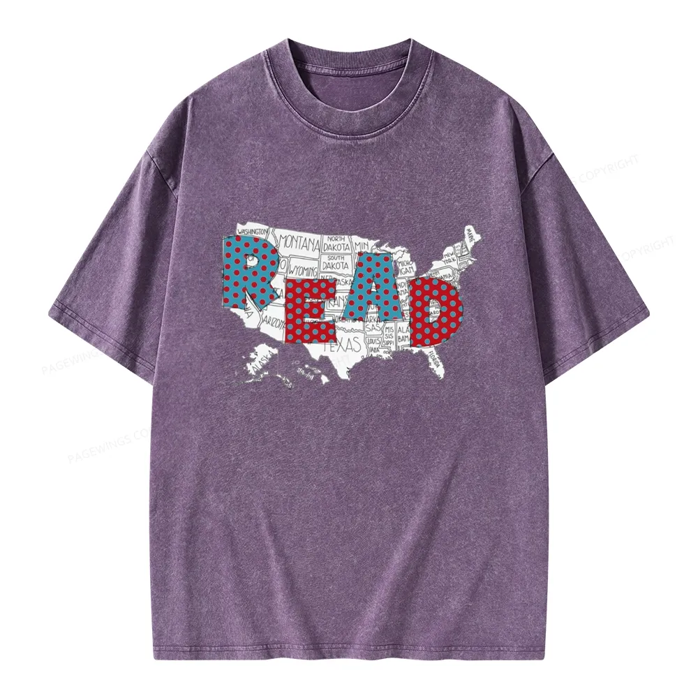 Pagewings Let's Read Together Unisex Washed T-shirt