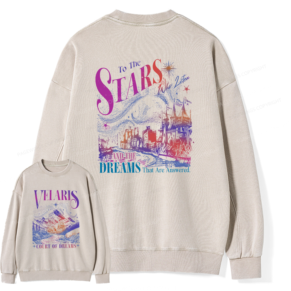 Pagewings Velaris City Of Starlight  Unisex Washed Sweatshirt