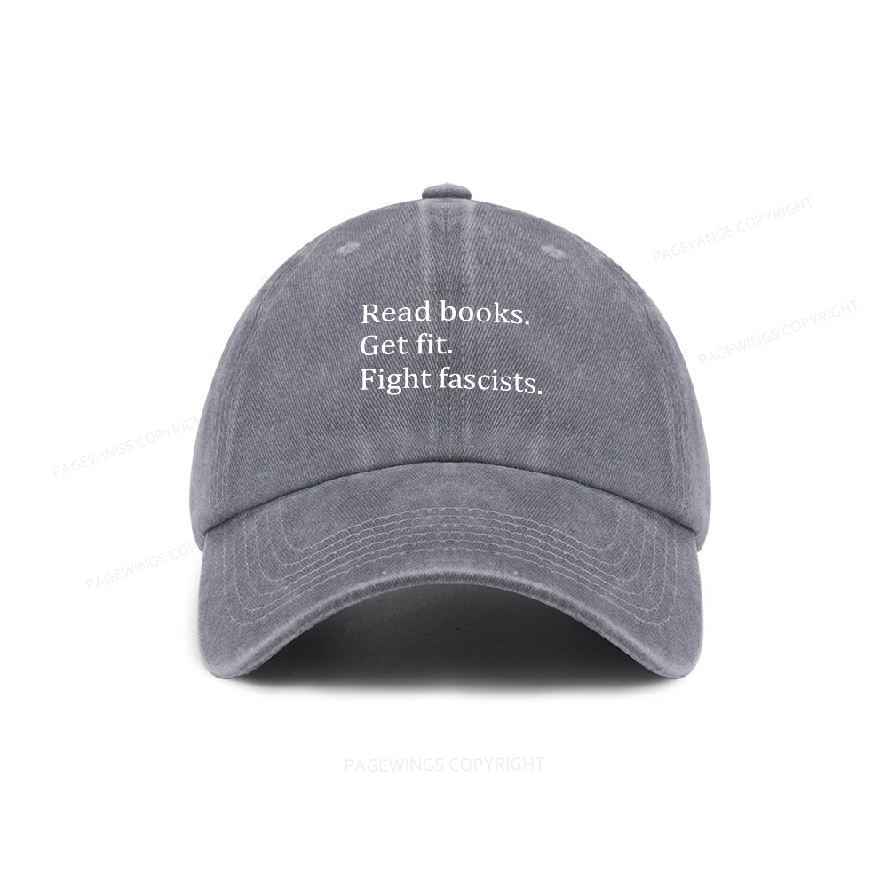 Pagewings Read Books Get Fit Fight Fascists Washed Cap