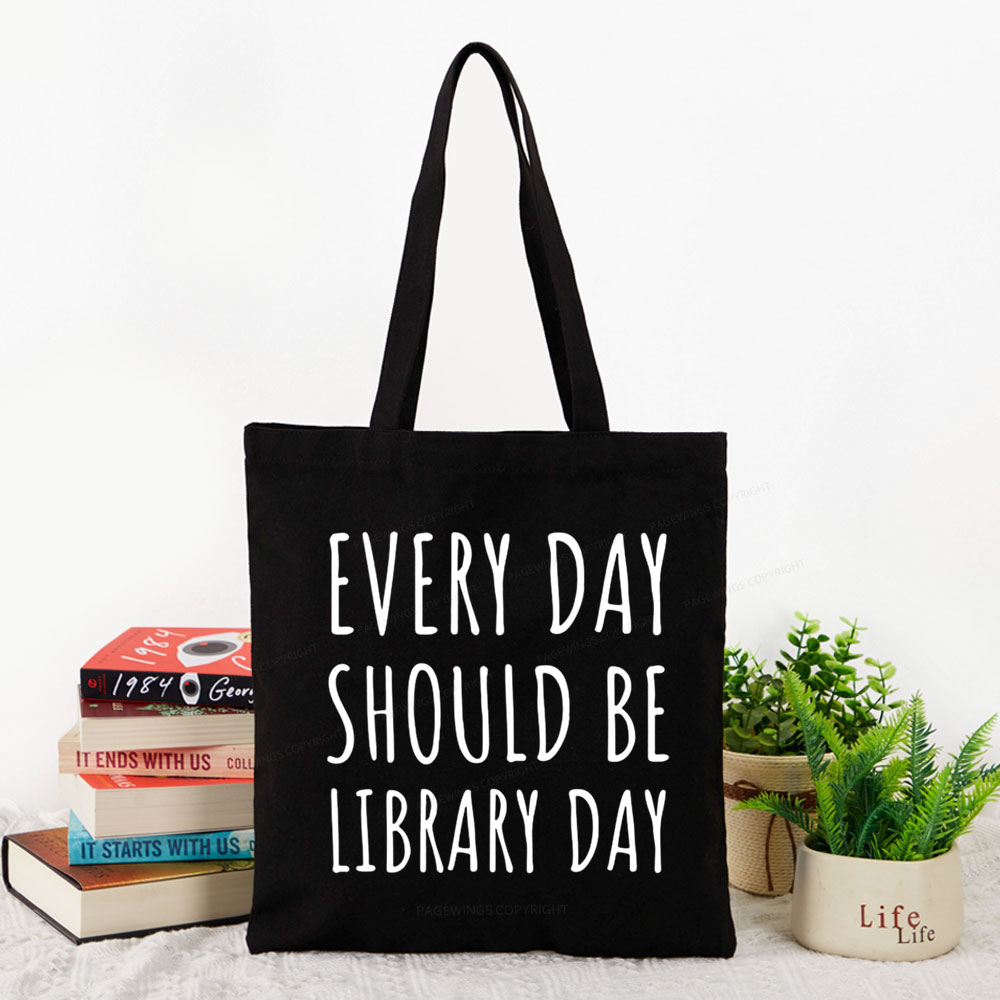 Pagewings Library Day Media Specialist Tote Bag