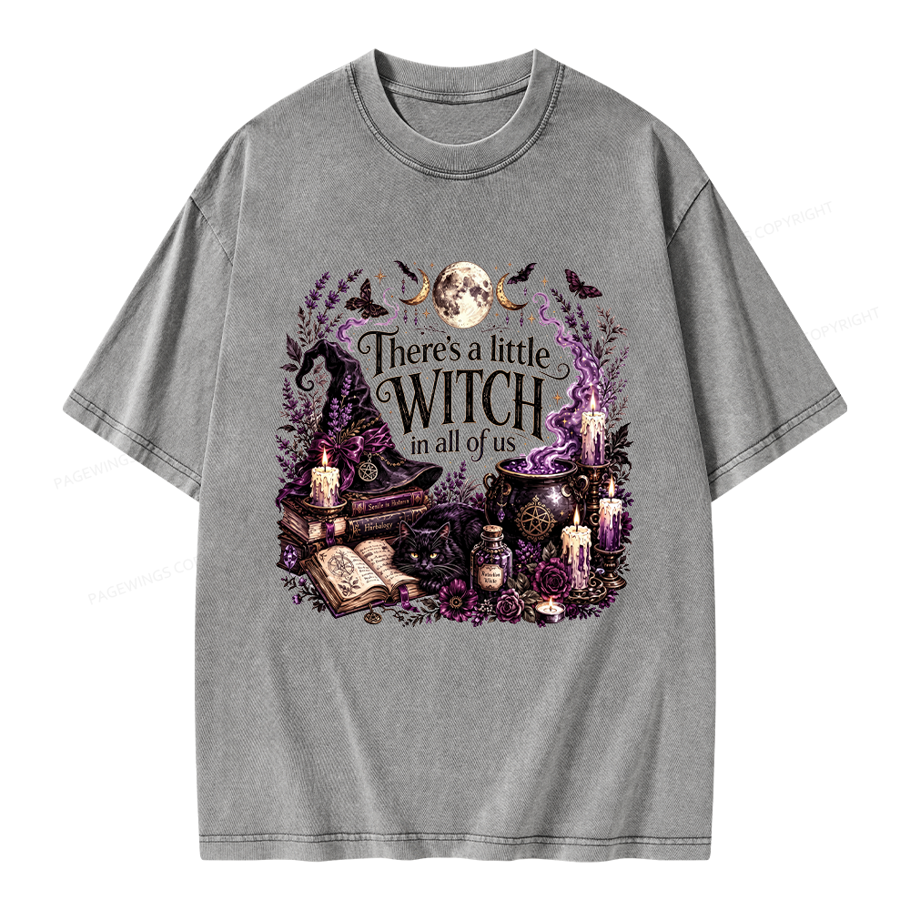 Pagewings Mystical Witchy Unisex Washed T-shirt