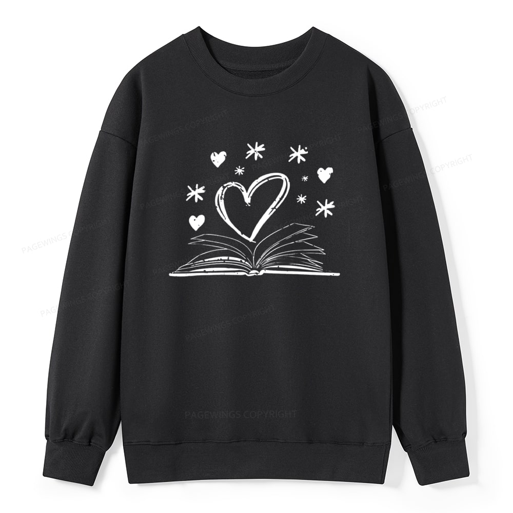Pagewings Bookworm Librarian Valentines Day Book Unisex Classic Sweatshirt