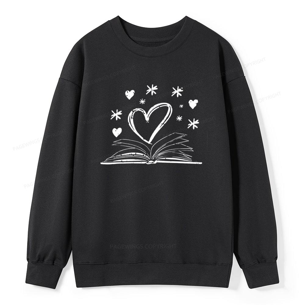 Pagewings Bookworm Librarian Valentines Day Book Unisex Classic Sweatshirt