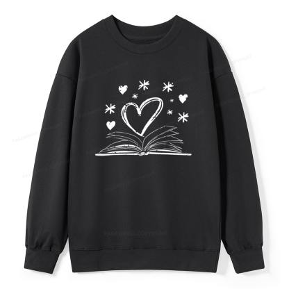 Pagewings Bookworm Librarian Valentines Day Book Unisex Classic Sweatshirt