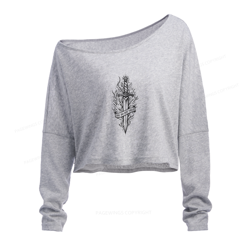 Pagewings Fantasy Reader Slouchy Long Sleeve Off Shoulder T-shirt