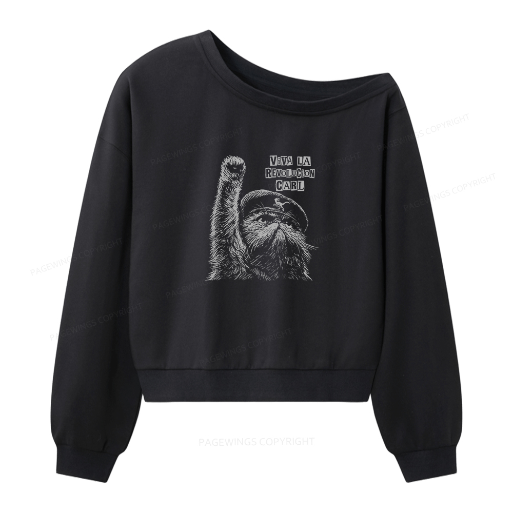 Pagewings Viva La Revolucion Women Off Shoulder Sweatshirt
